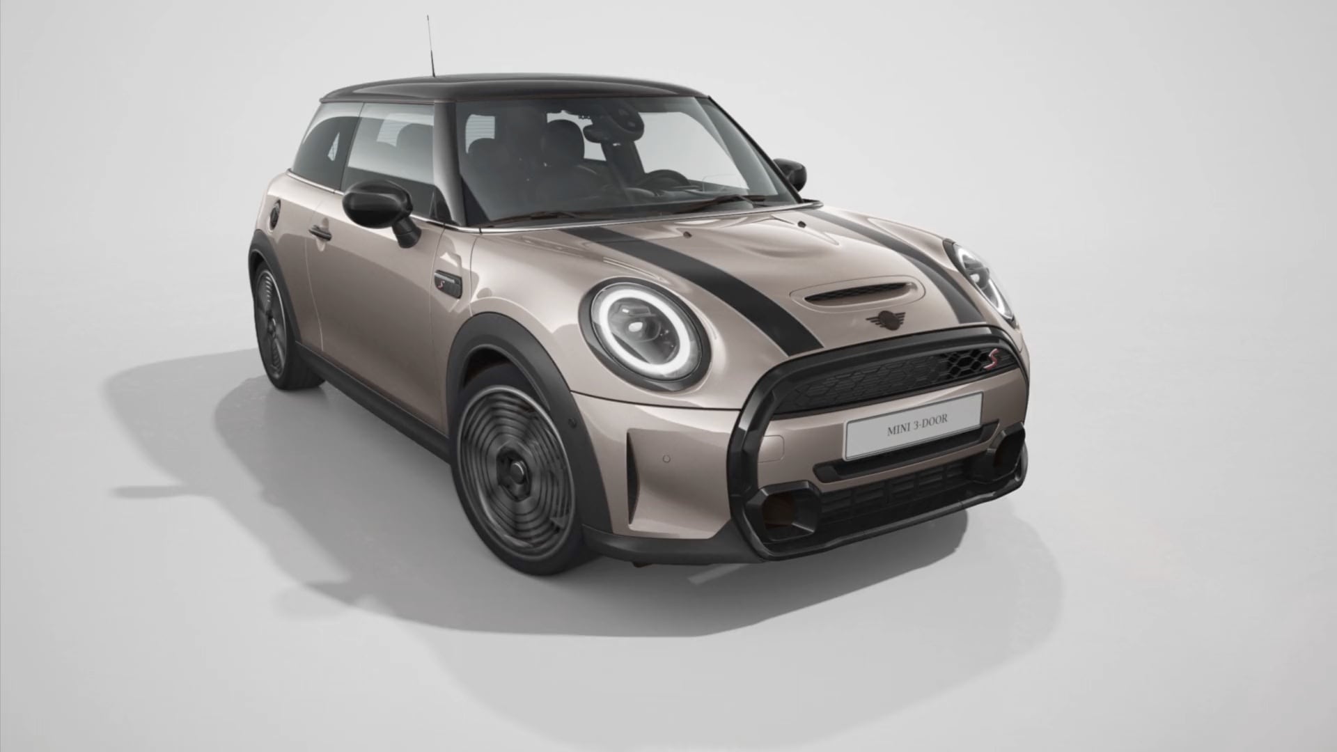 MINI 3-Türer – Frontansicht – grau und schwarz