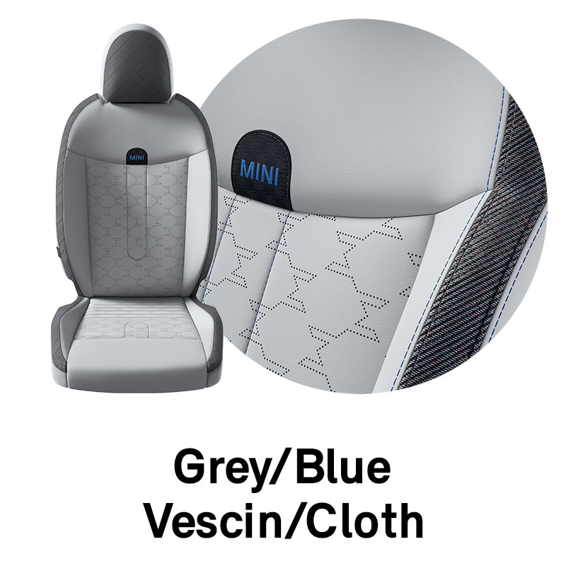 MINI – Ausstattung – Vescin/Stoff Grau/Blau