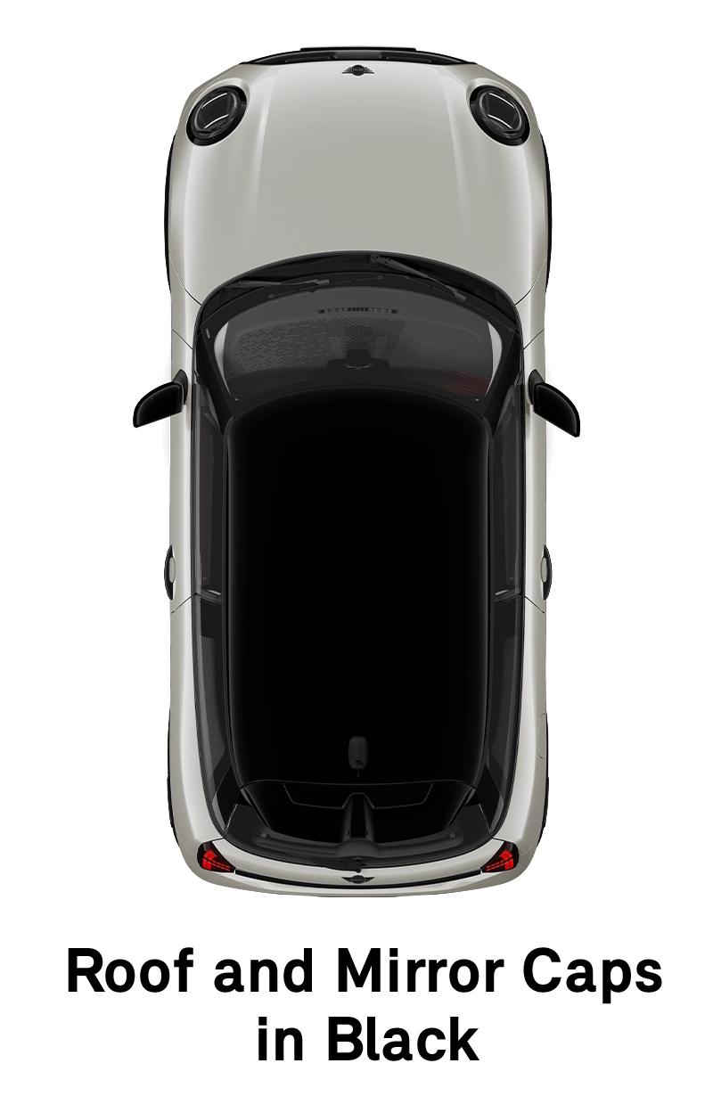  MINI – Ausstattung – JCW Trim – Dach und Spiegelkappen in Schwarz