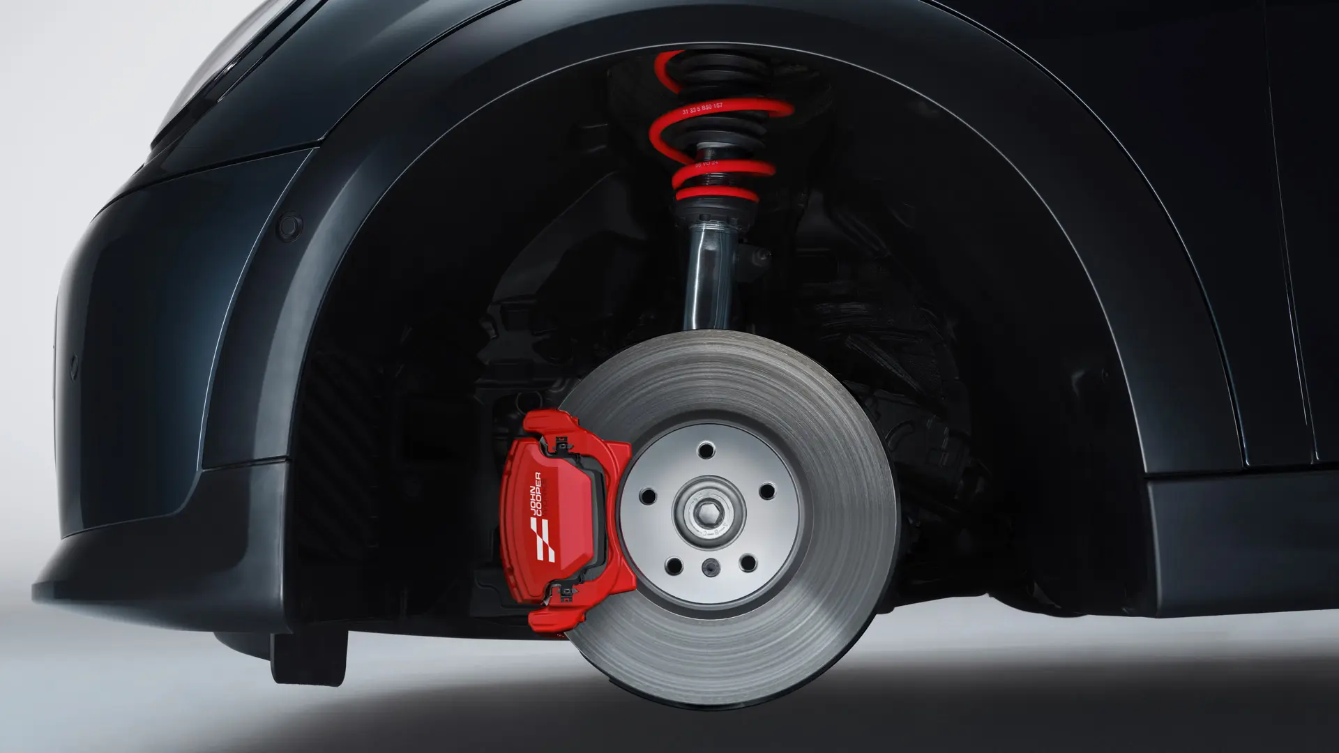 MINI John Cooper Works Sportfahrwerk mit Federn in John Cooper Works Chili Red.