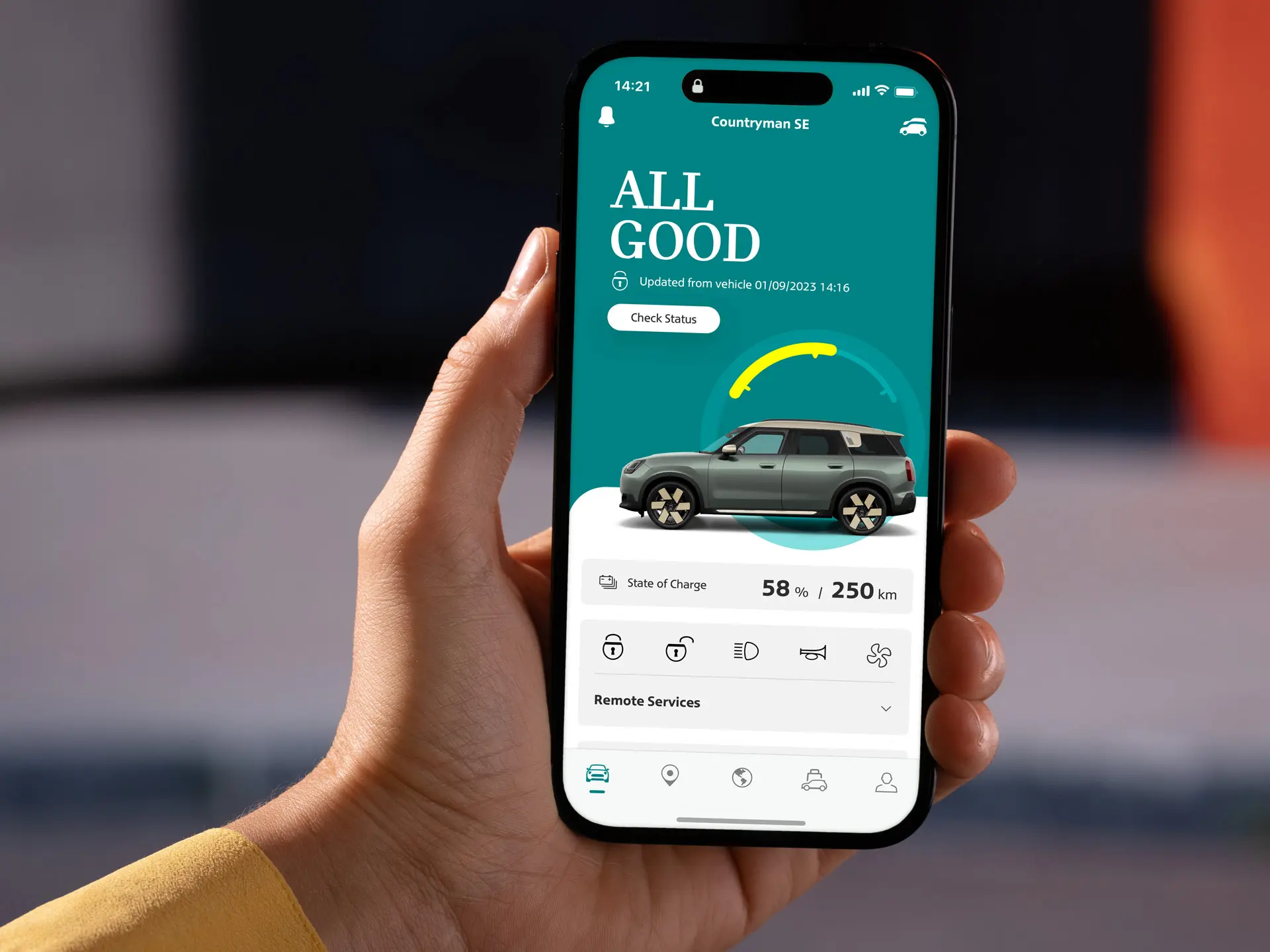 Ansicht der MINI App