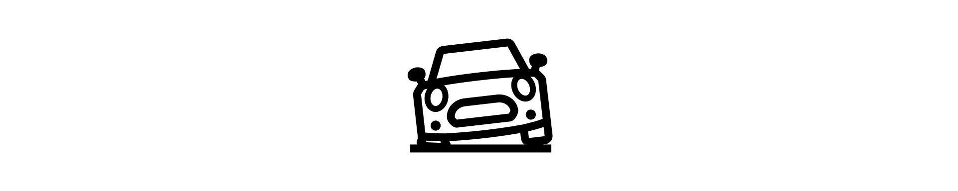 Auto mit plattem Vorderreifen-Symbol