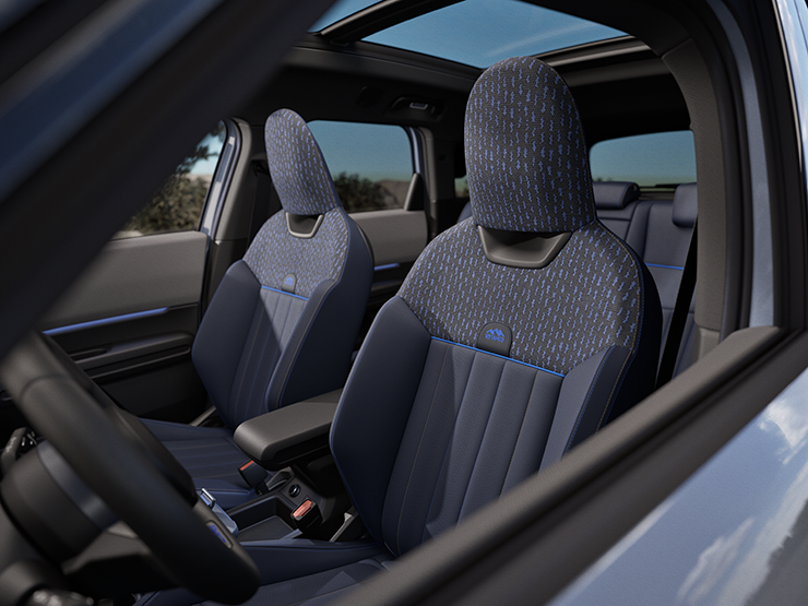 Bild vom Innenraum des MINI Countryman Untamed Edition, auf dem die Sitze zu sehen sind.
