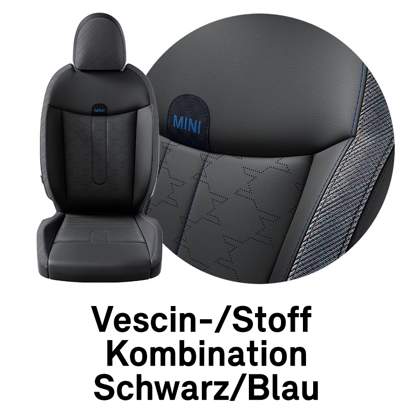 MINI – Ausstattung – Vescin/Stoff Schwarz/Blau