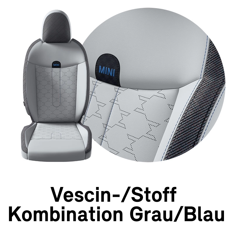 MINI – Ausstattung – Vescin/Stoff Grau/Blau