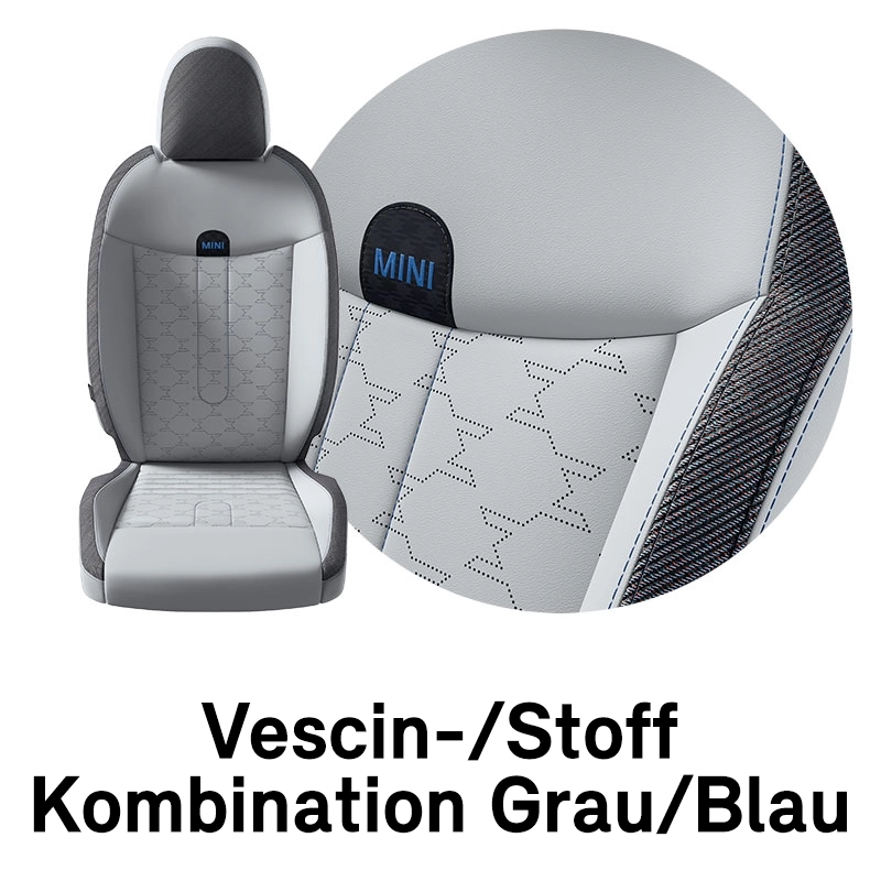 MINI – Ausstattung – Vescin/Stoff Grau/Blau