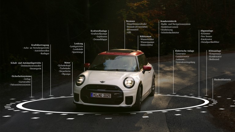 Übersicht der inkludierten Leistungen von MINI Repair Inclusive.