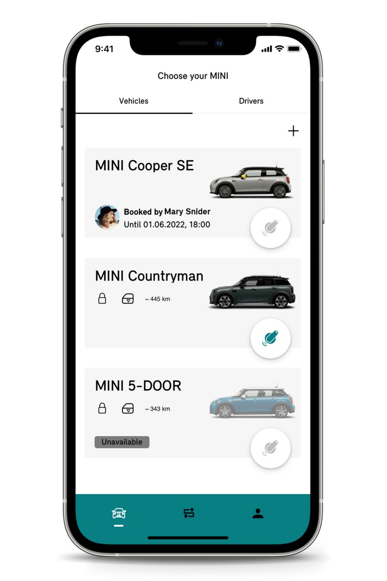 MINI Sharing für Ihr Business - MINI Sharing App - Fahrzeuge offline setzen
