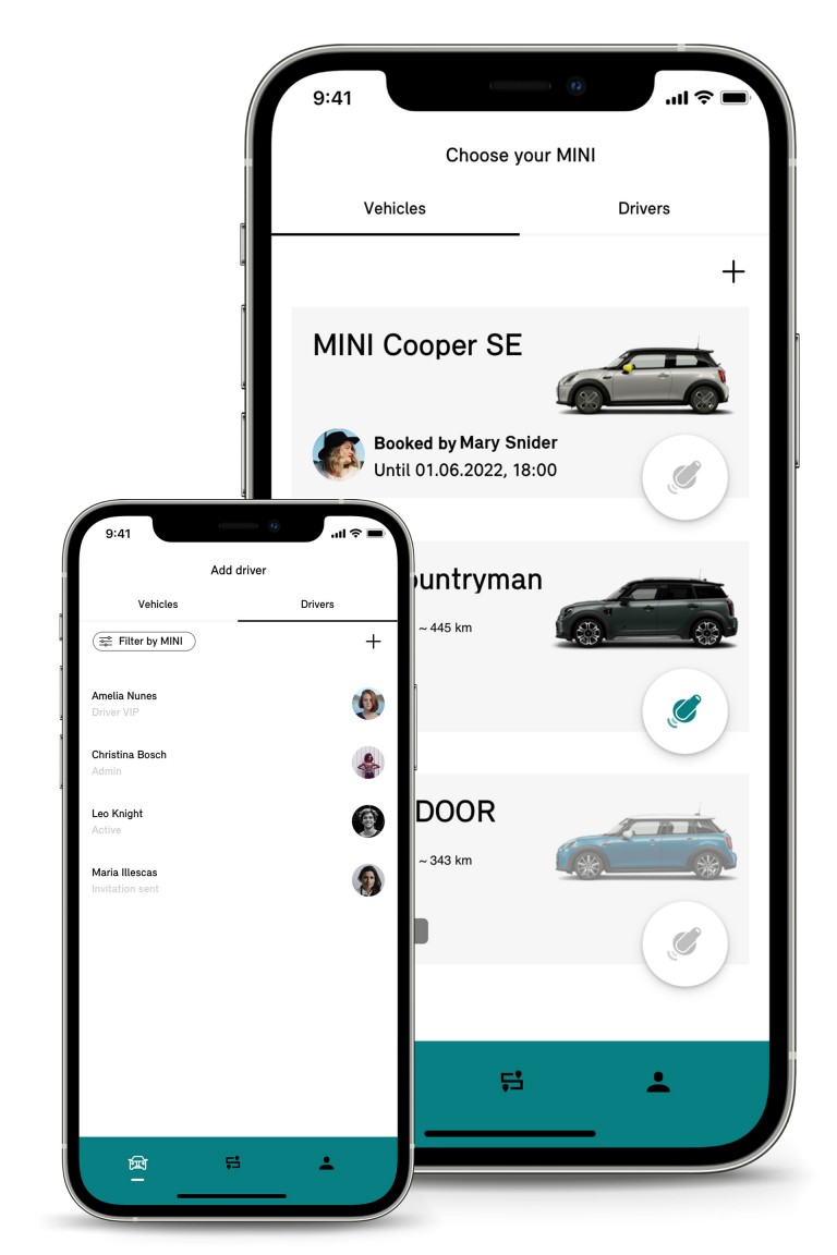 MINI Sharing für Ihr Business - MINI Sharing App - Fahrzeuge und Fahrer hinzufügen