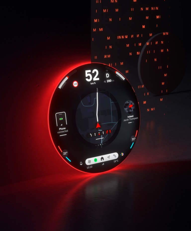 Das Navigationssystem im OLED-Display.