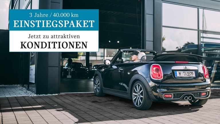 MINI Cabrio - Heckschuss - vor Werkstatt