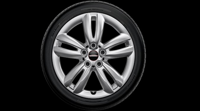 MINI 17 Zoll Leichtmetallräder JCW Track Spoke 501, Bright Silver 